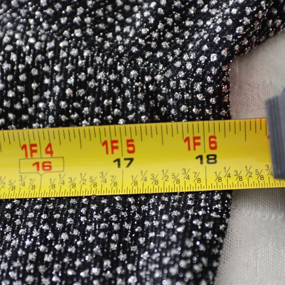 Vintage ONYX Nite Black Sparkly Long Sleeve Bolero Open Front Jacket Size 12 - Picture 9 of 11